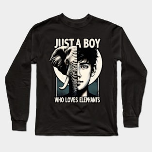 Just A Boy Love For Elephants Long Sleeve T-Shirt